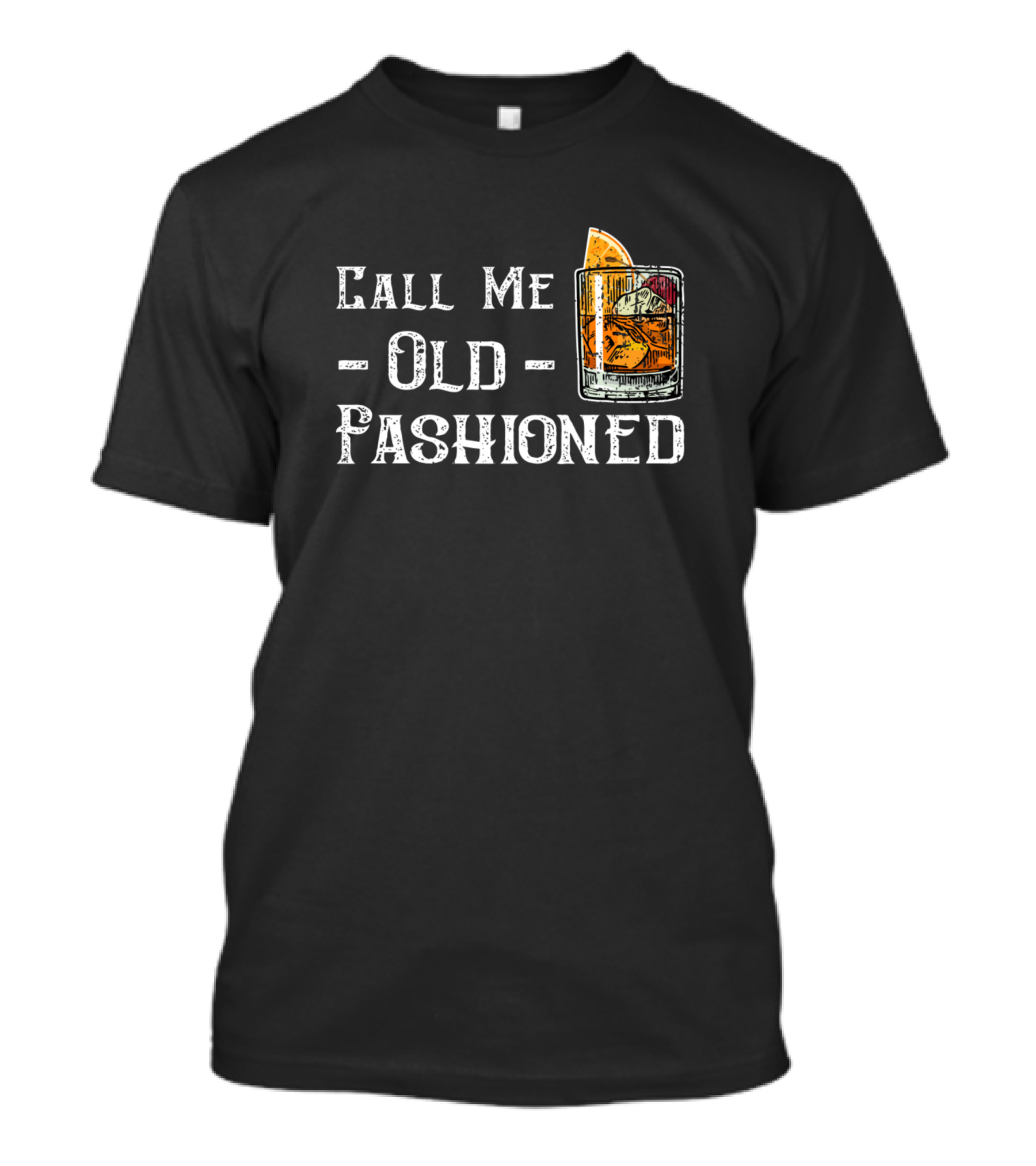 Call Me Old Fashioned Vintage Whiskey Lover Classic Cocktail Glass T-Shirt