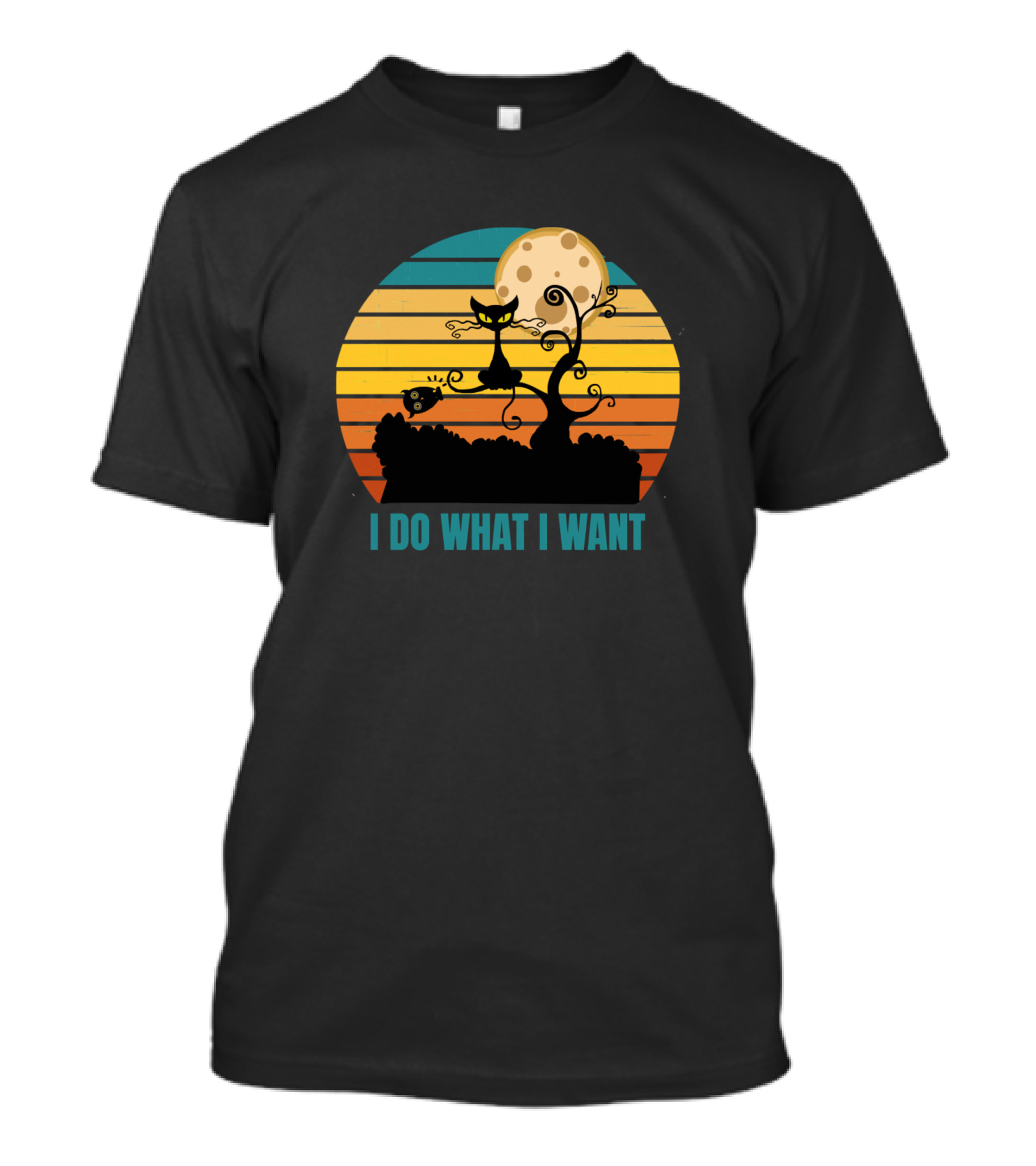 I Do What I Want Black Cat Moon T-Shirt