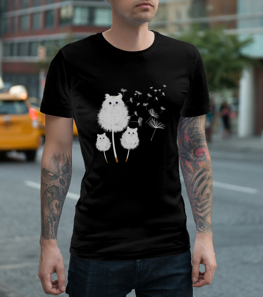 Fluffy Dandelion Cats Soft Kitten Kitty T-Shirt