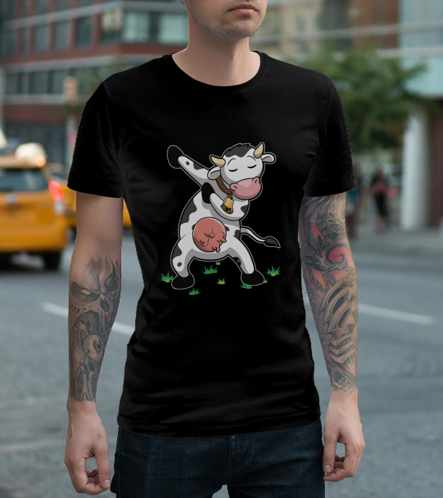 Dabbing Cow Dab Animal Dance Pose Cartoon Cow T-Shirt