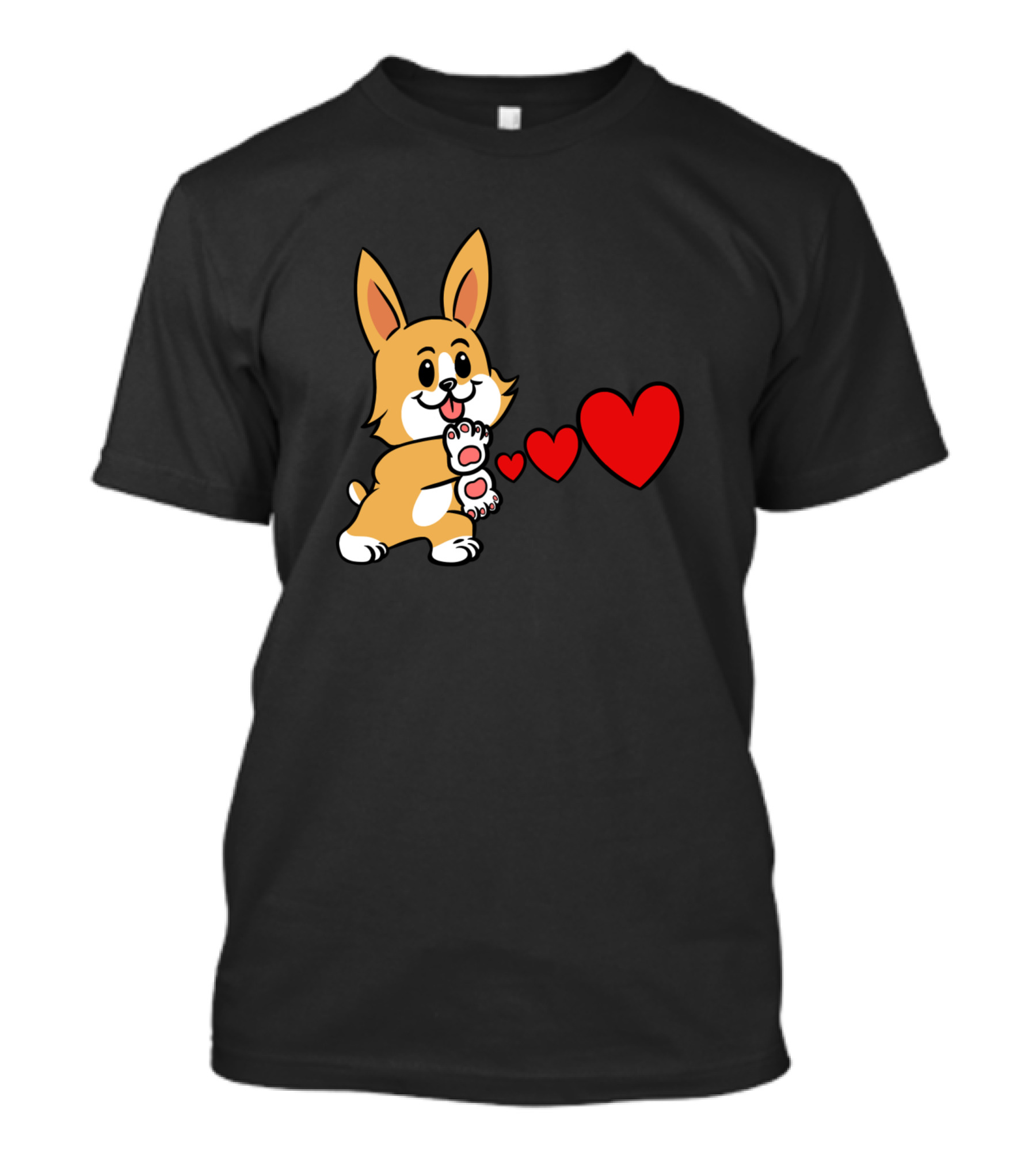 Funny Corgi Throwing Hearts With Playful Dog Charm T-Shirt