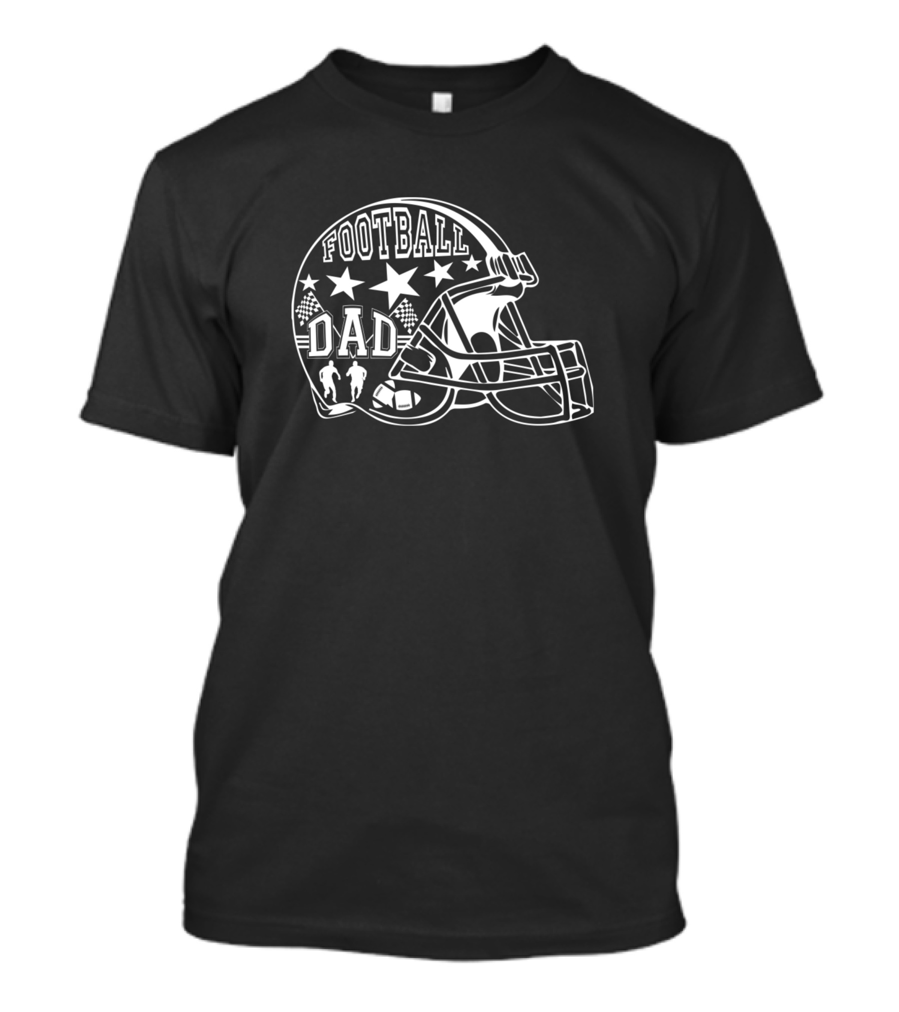 Football Dad Helmet Stars Fathers Day T-Shirt