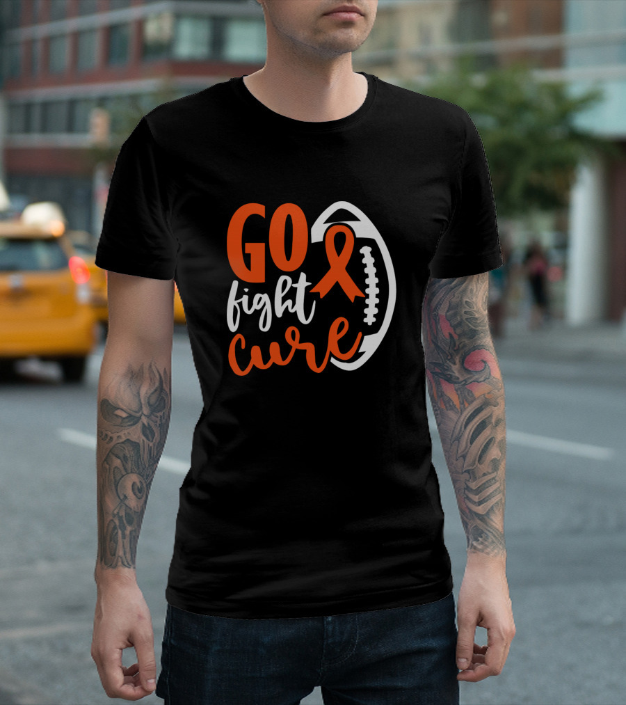Go Fight Cure Football Ribbon Long Q Syndrome Awareness T-Shirt
