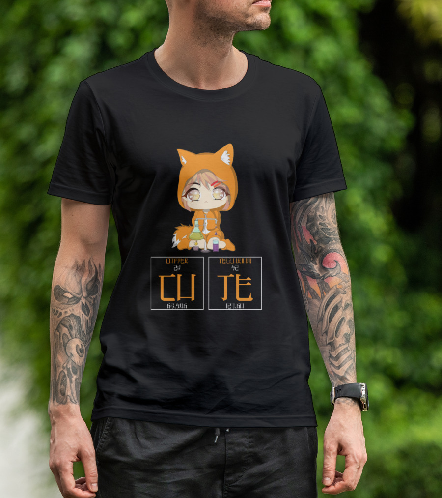 Copper Tellurium Cute Funny Chemistry Neko Discovered T-Shirt