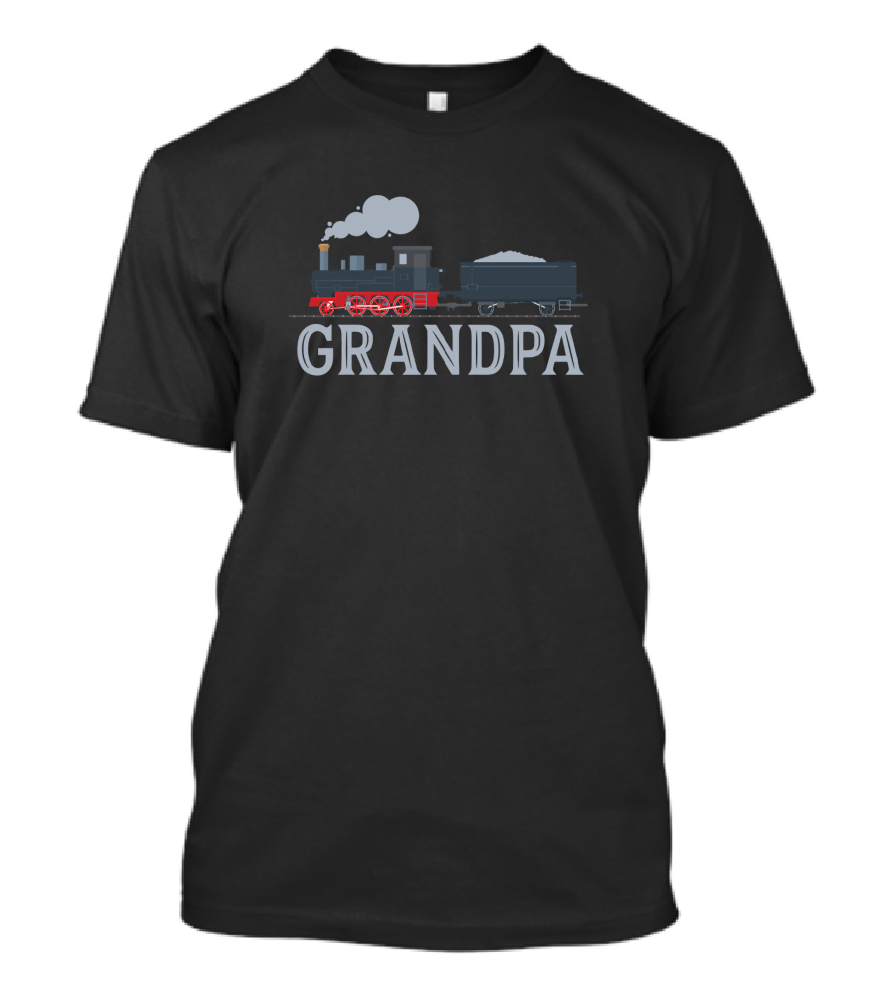 Grandpa Train Railroad Vintage Locomotive Steam Engine T-Shirt