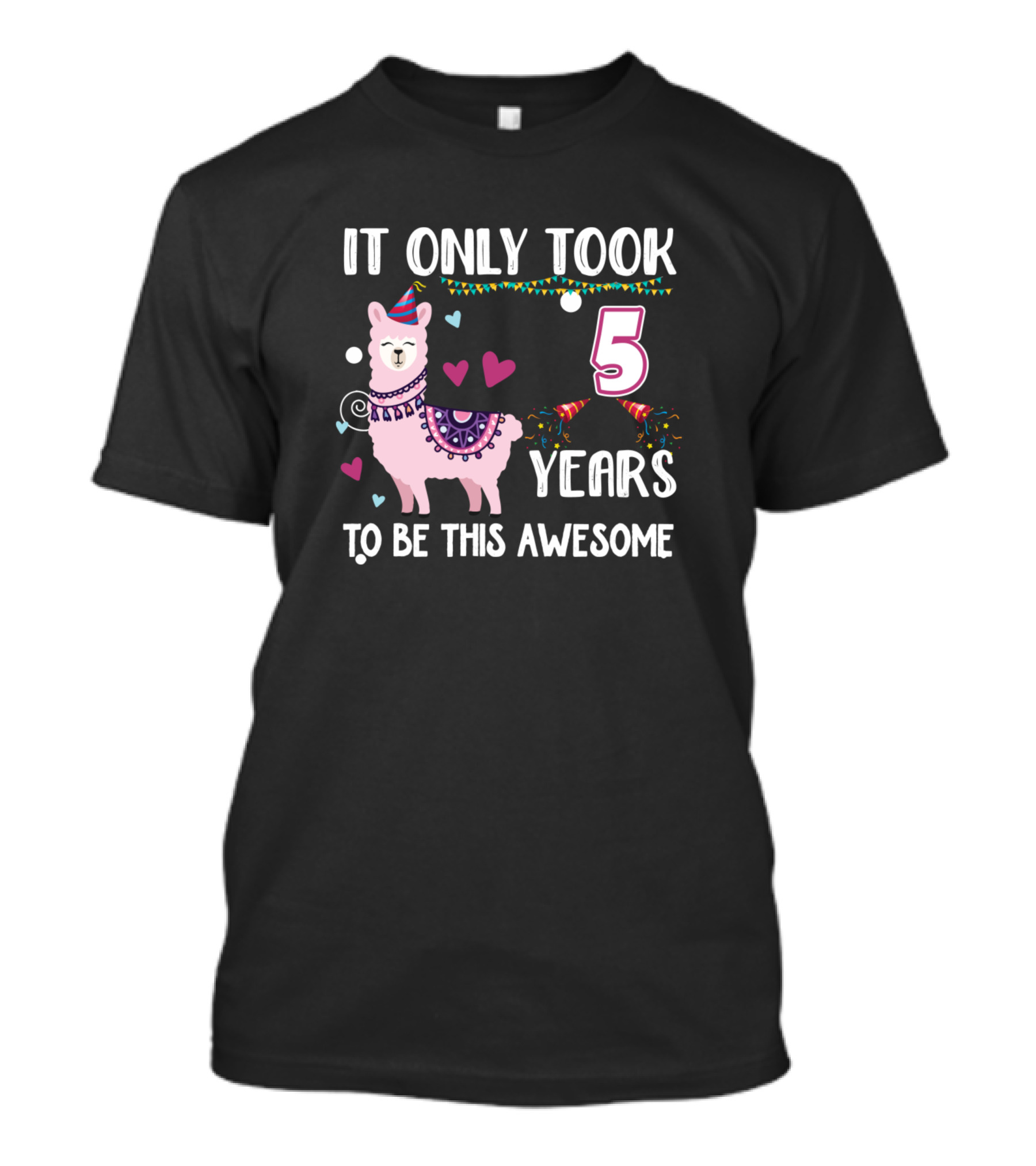 It Only Took 5 Years To Be This Awesome Llama Birthday Party T-Shirt