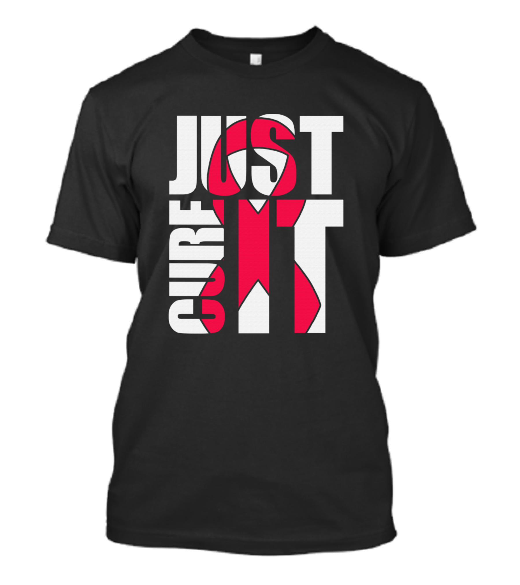 Just Cure It Hemophilia Awareness Red Ribbon Warrior T-Shirt