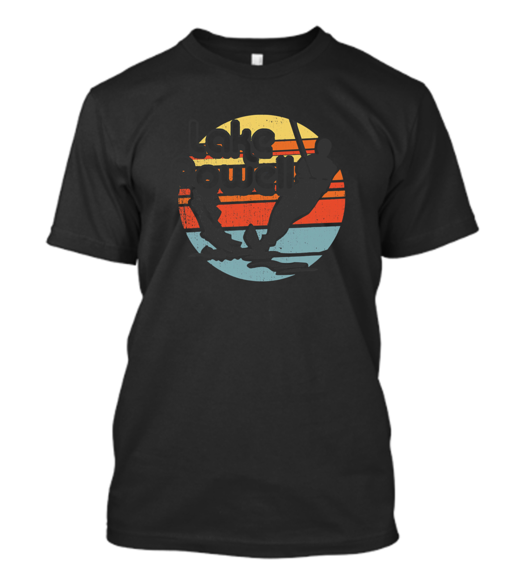 Lake Powell Water Skiing Retro Sunset T-Shirt