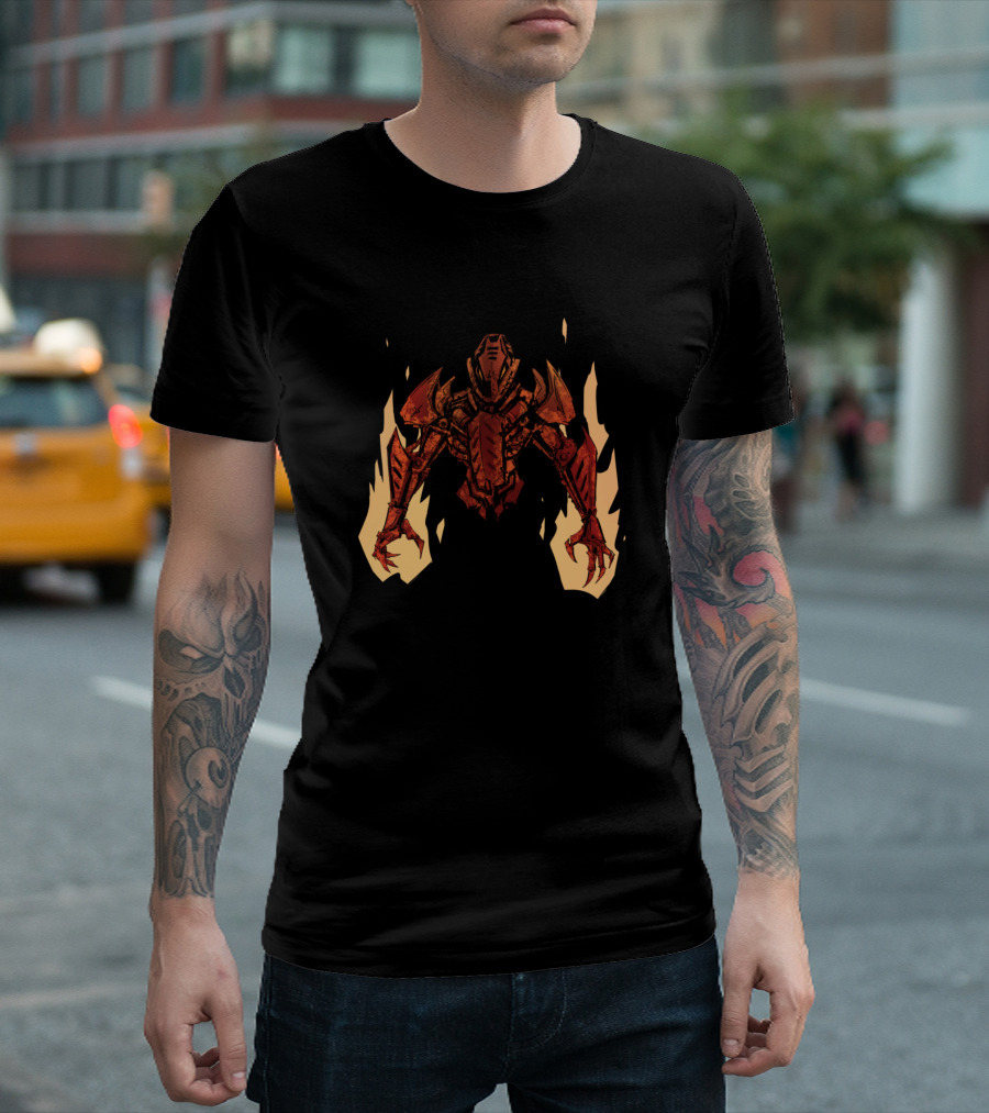 M A K U A Blood Moon Variant Fiery Armor Warrior T-Shirt