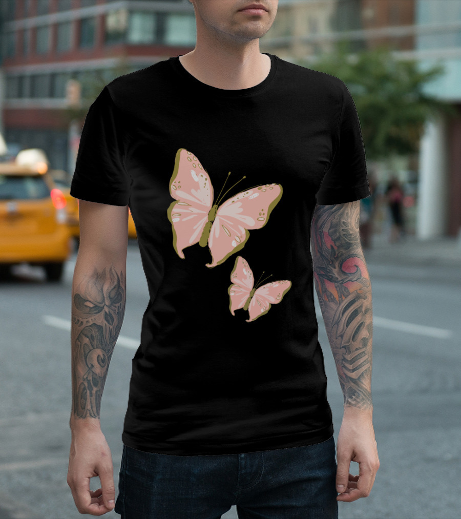 Mother And Baby Butterfly Pink Duo T-Shirt