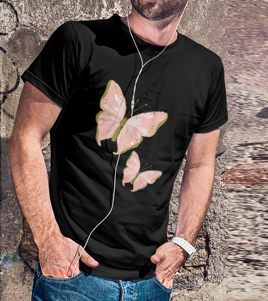 Mother And Baby Butterfly Pink Duo T-Shirt