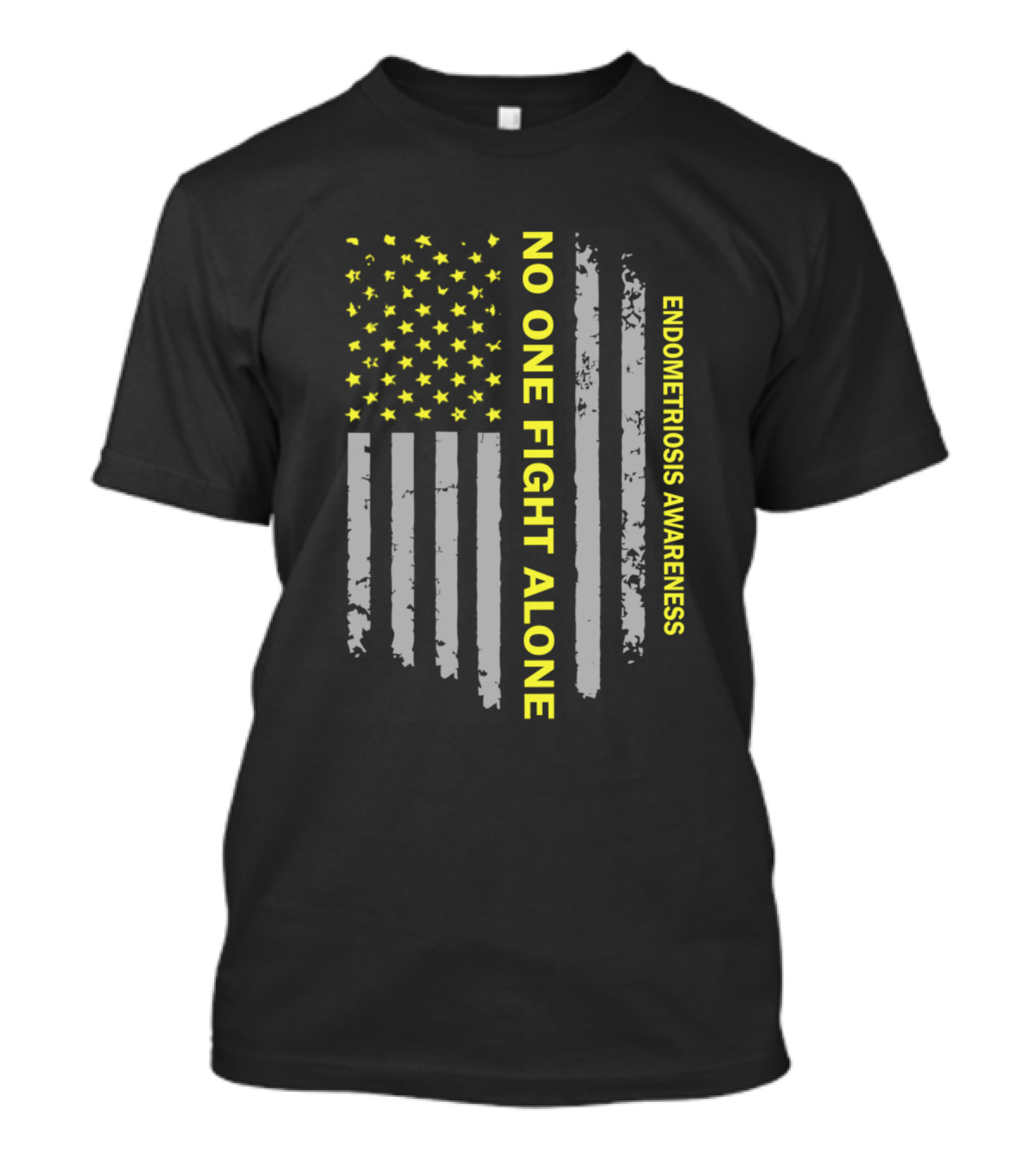 No One Fight Alone Endometriosis Awareness Flag T-Shirt