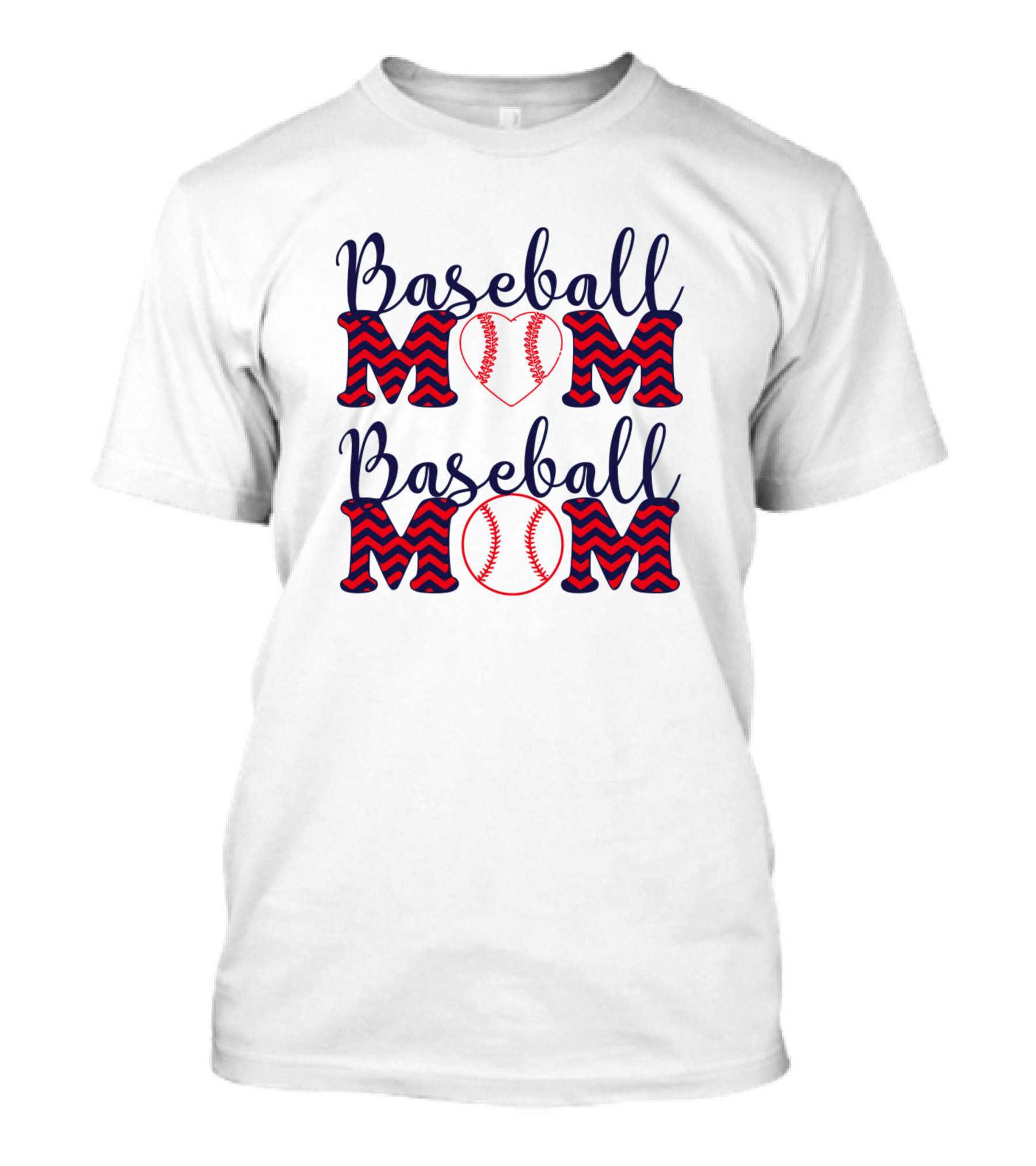 Baseball Mom Heart Chevron T-Shirt