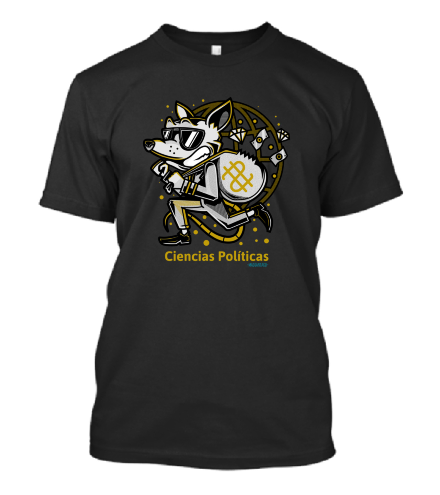 Ciencias Políticas Fox With Money Bag And Dice Elements T-Shirt
