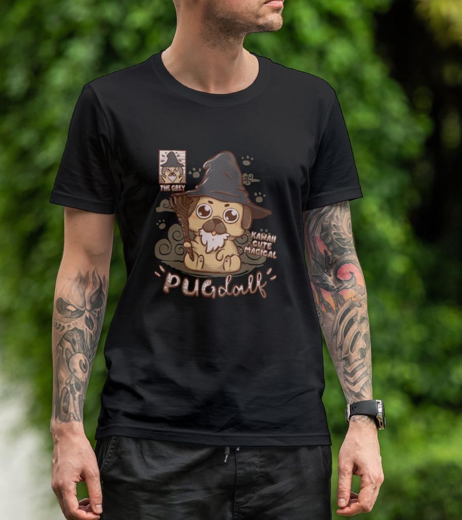 Pugdalf The Grey Kawaii Cute Magical T-Shirt