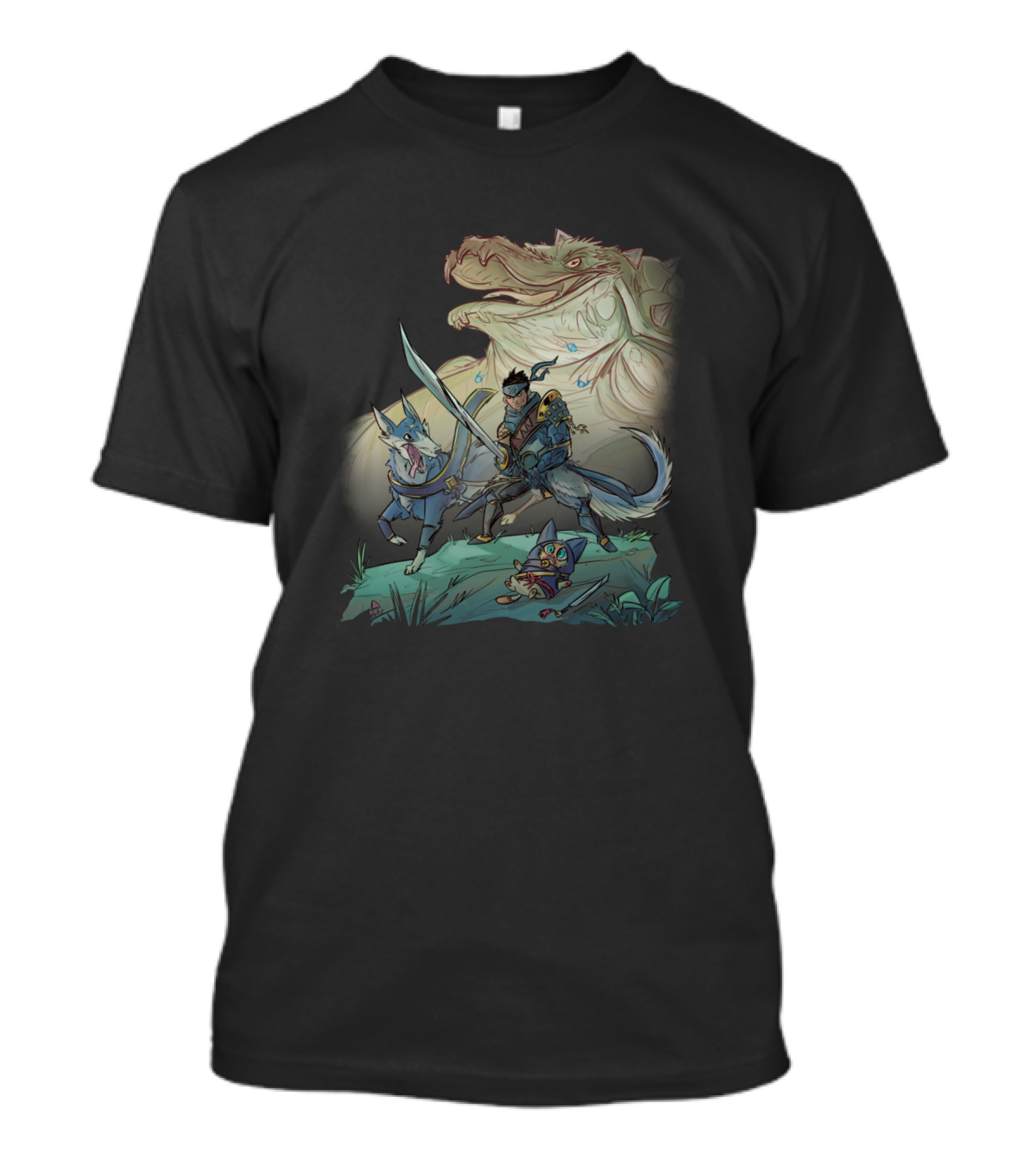 R I S E Monster Hunter Parody With Hero And Felyne Companion T-Shirt