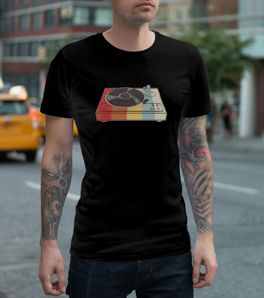 Retro Records Colorful Turntable DJ Item T-Shirt