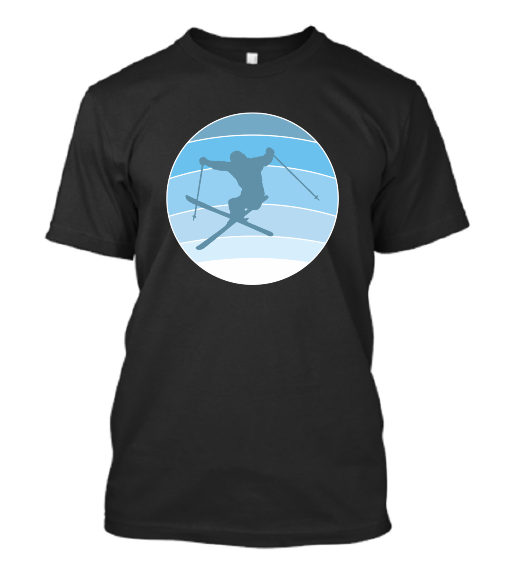 Snowboarding Ski Jumper Blue Circle T-Shirt