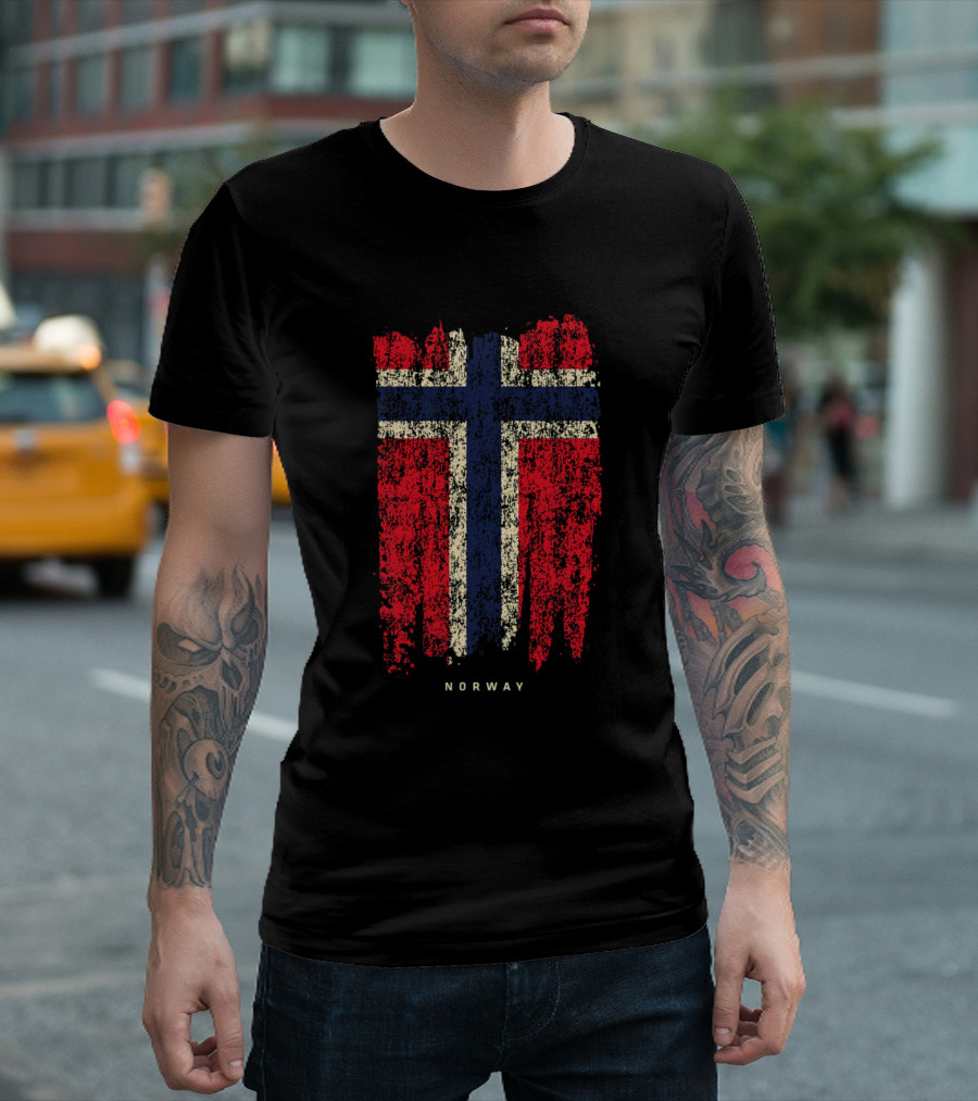 Vintage Grunge Norway Flag Retro Norwegian Flag Norway T-Shirt