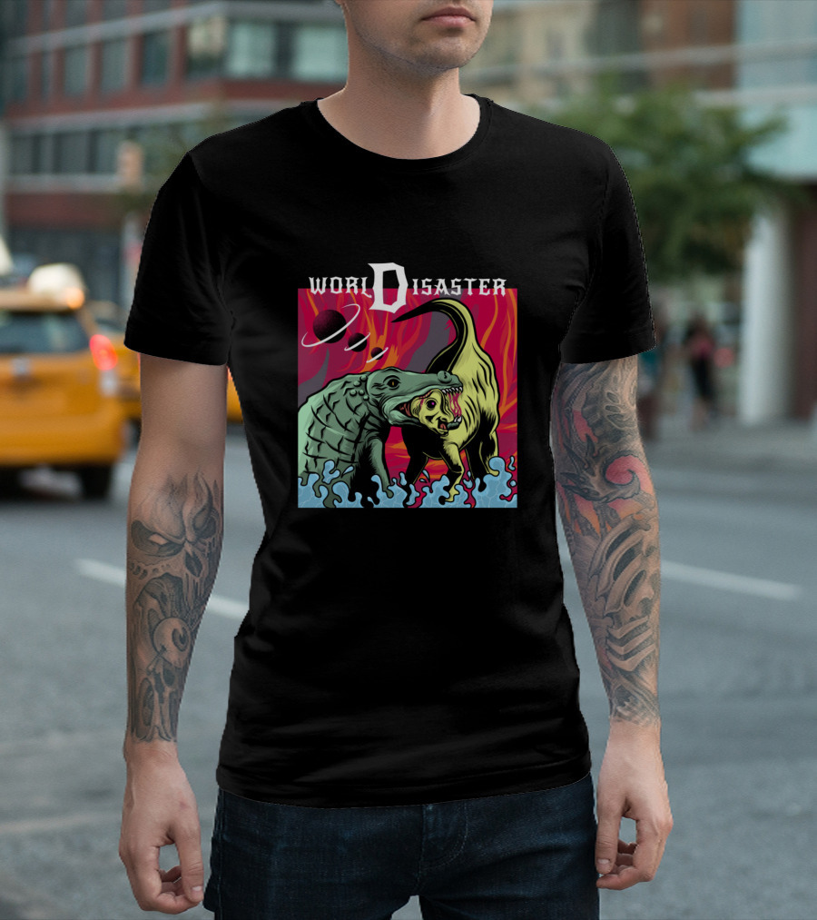 World Disaster Dinosaurs Planets Band Merchandise T-Shirt