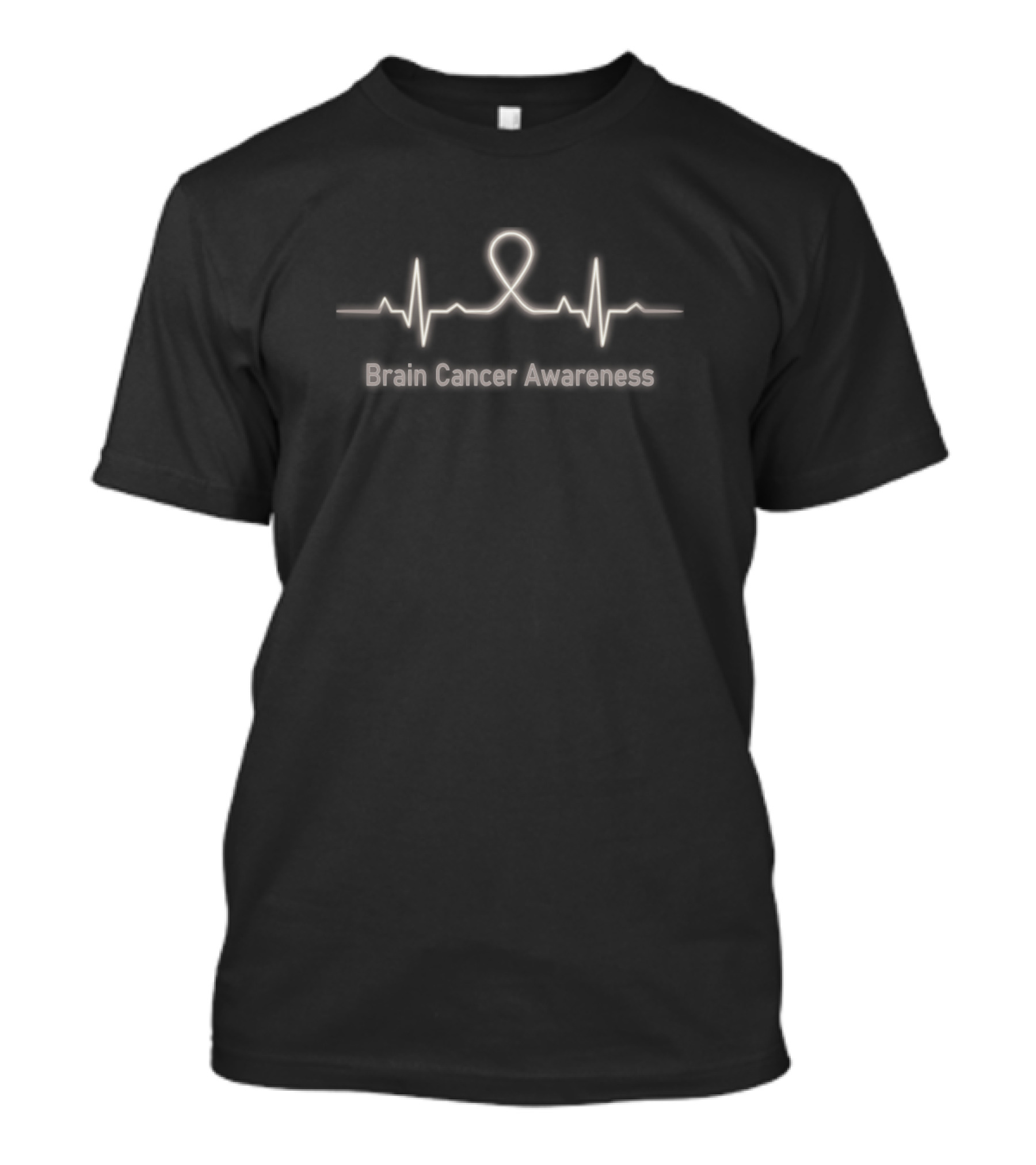 Brain Cancer Awareness Heartbeat Loop T-Shirt