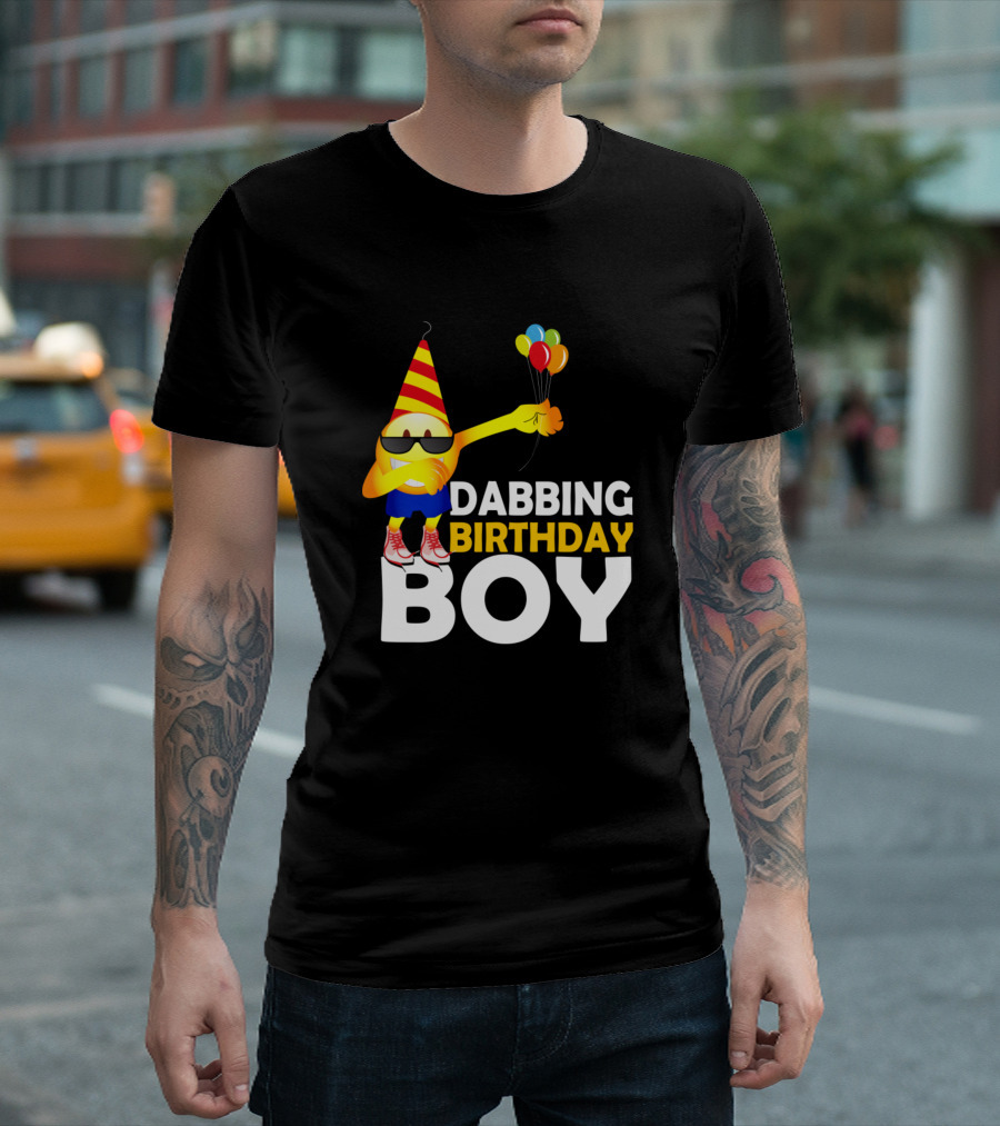 Dabbing Birthday Boy Emoji with Balloons T-Shirt