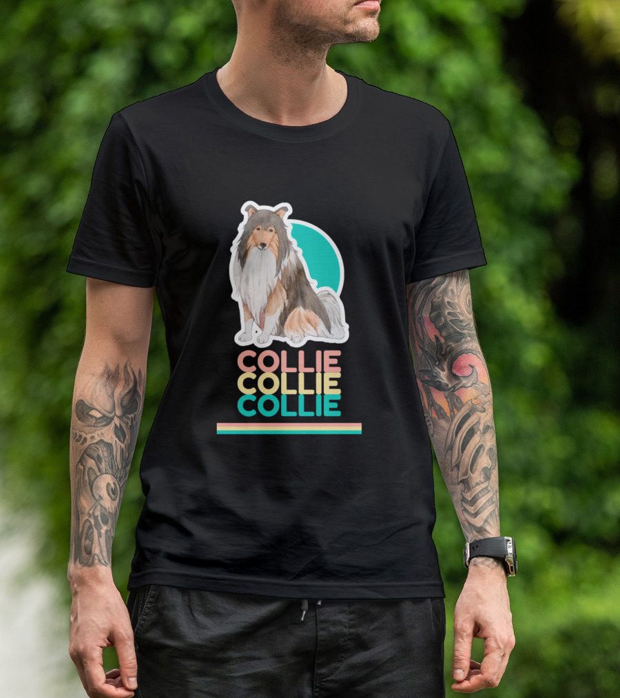 Collie Collie Collie Cute Dog Design1050 T-Shirt