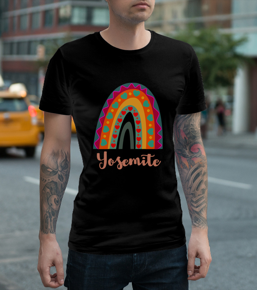 Yosemite Colorful Heart Rainbow T-Shirt