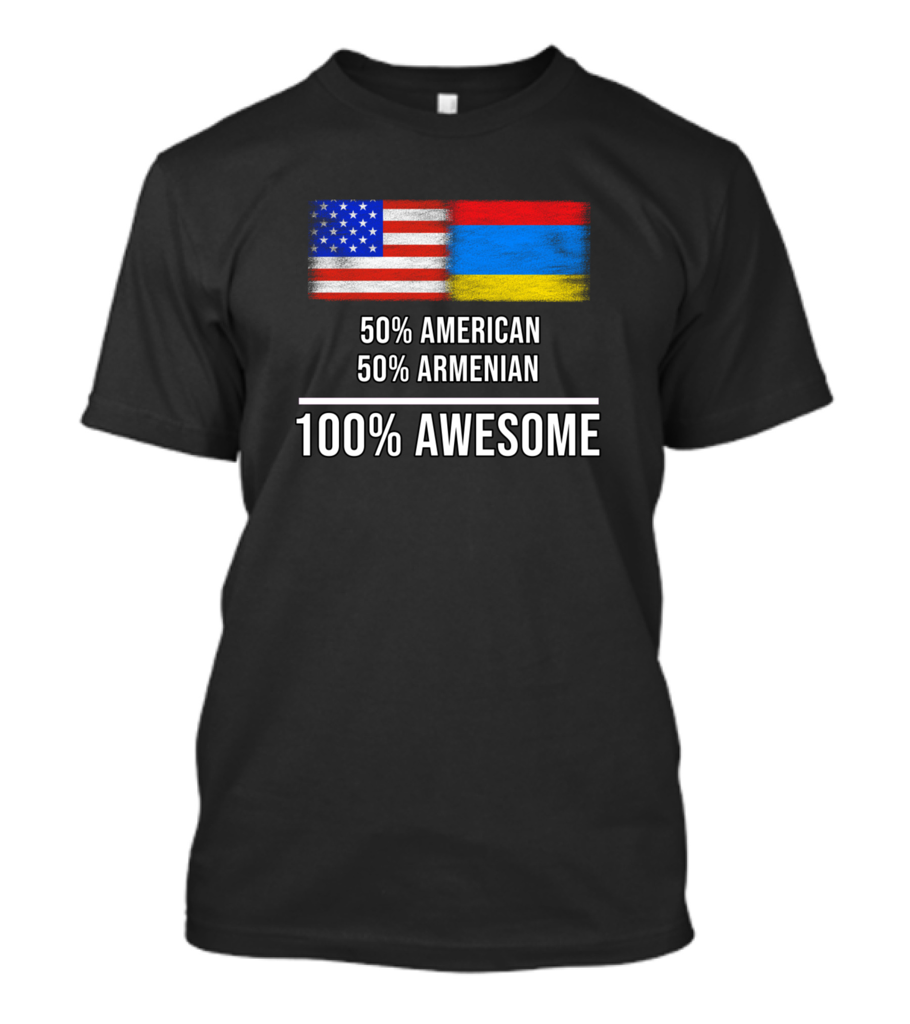 50 American 50 Armenian 100 Awesome American Flag Armenian Flag T-Shirt