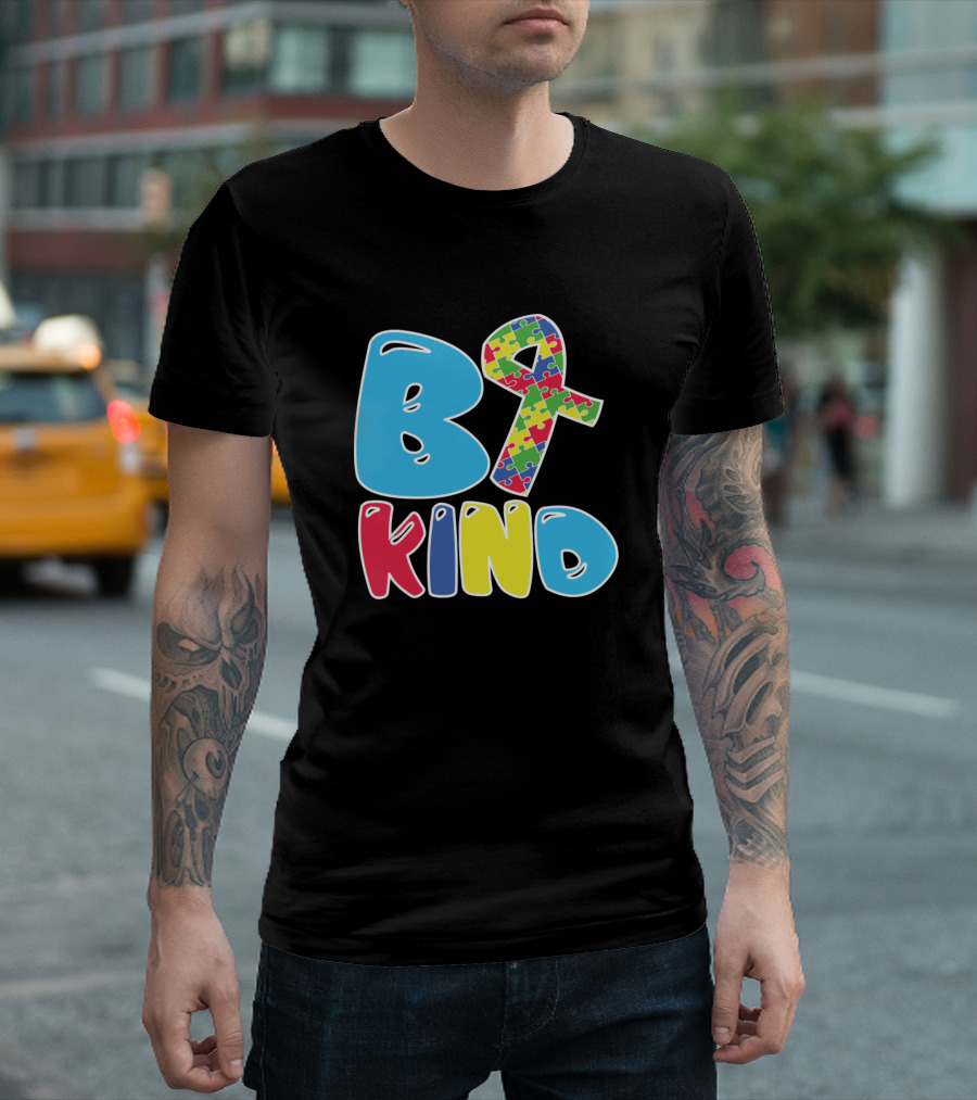 Autism Awareness Be Kind Puzzle T-Shirt