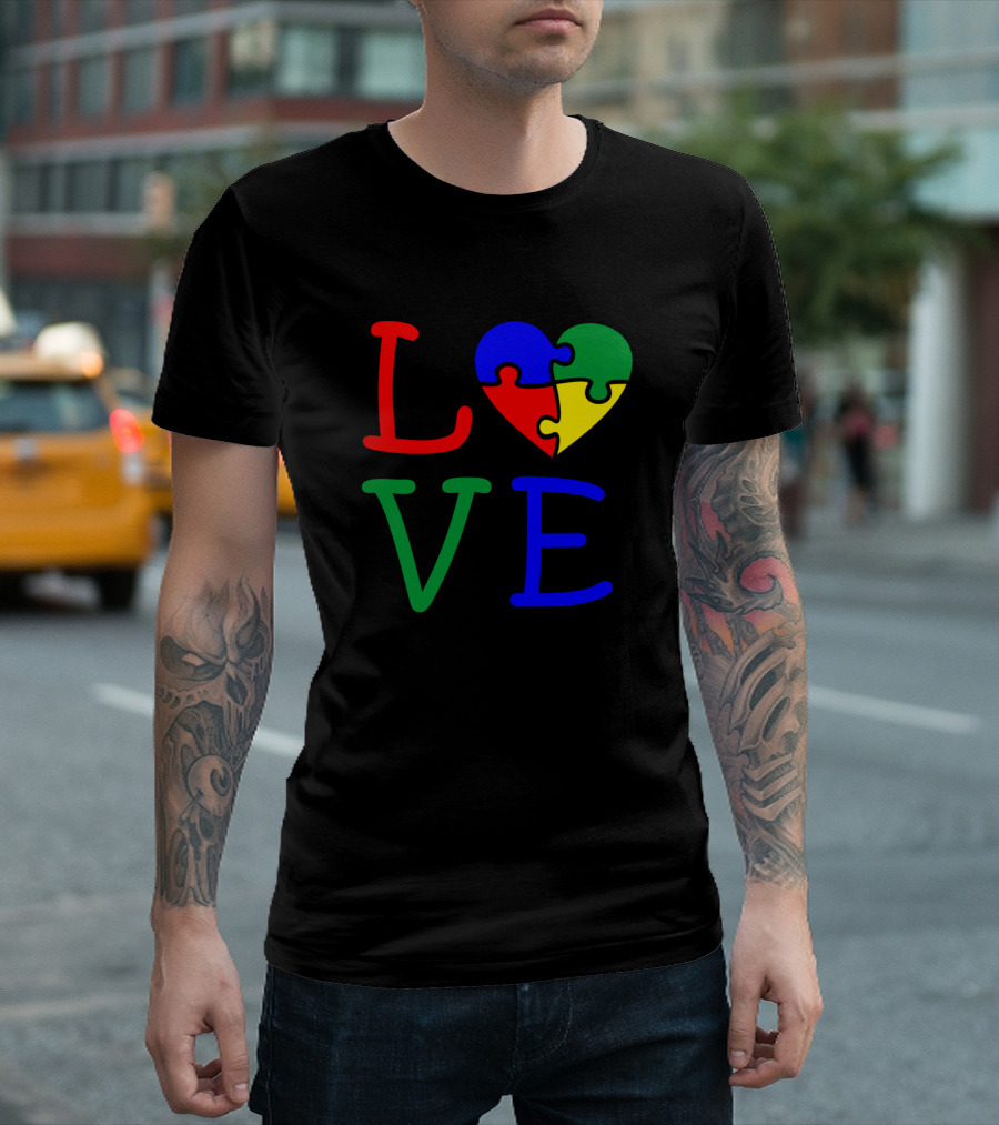 Autism Awareness Love Puzzle Heart Honor Someone T-Shirt