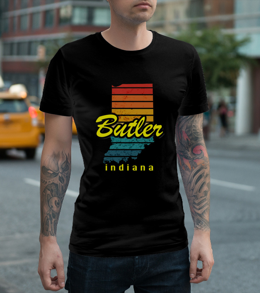 Butler Indiana Retro State Gradient T-Shirt