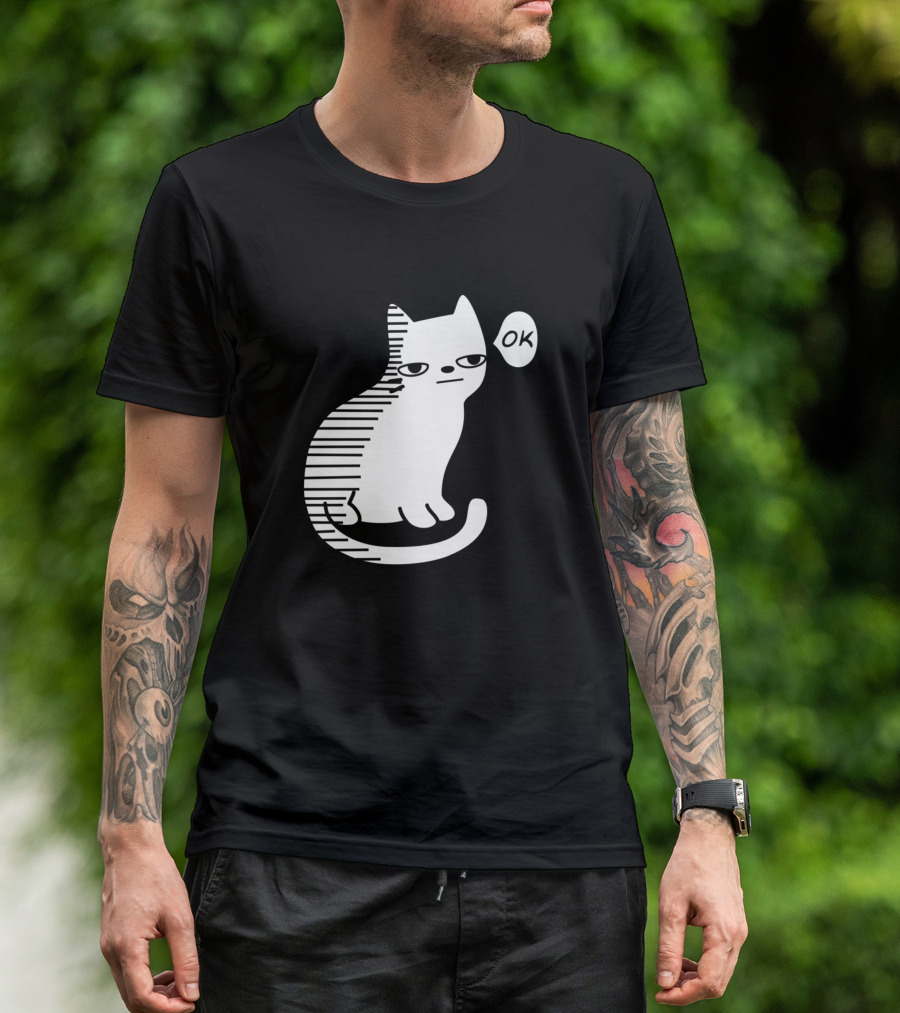 Cat OK Meme Sarcastic Expression T-Shirt