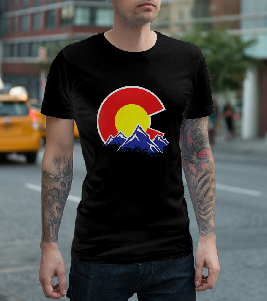 Colorado Mountain State Denver Flag Symbol Peaks T-Shirt
