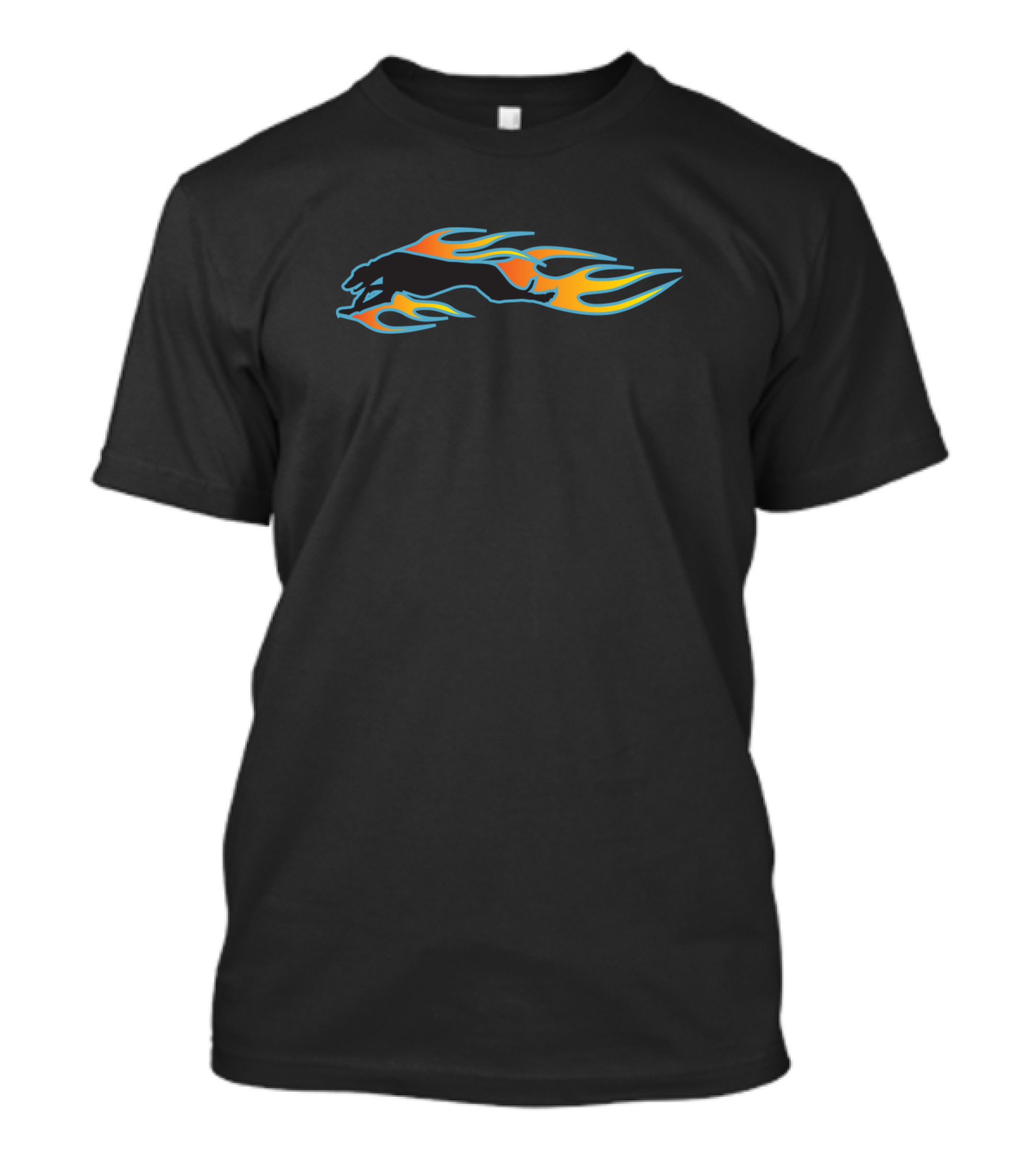 Flaming Greyhound Silhouette With Orange Flames T-Shirt