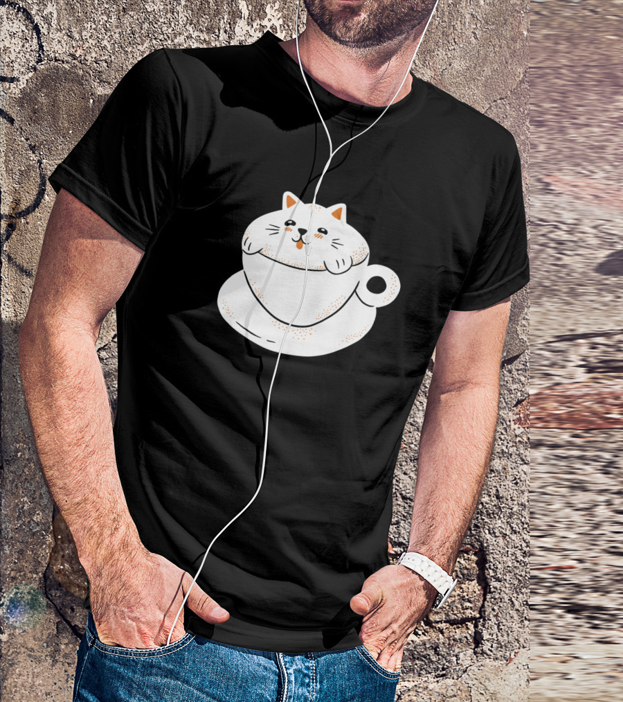 Cute Cat In A Coffee Cup T-Shirt