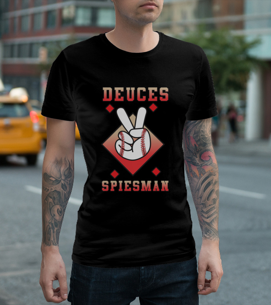 Deuces Spies Man Baseball Hand Gesture T-Shirt