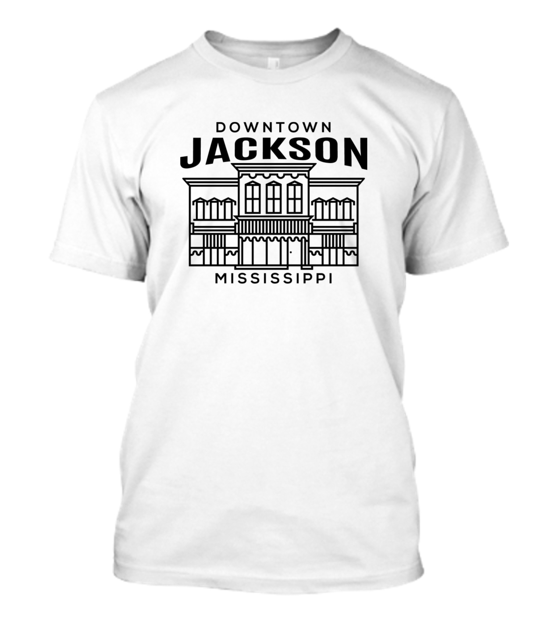 Downtown Jackson Mississippi Vintage Cityscape Architecture T-Shirt
