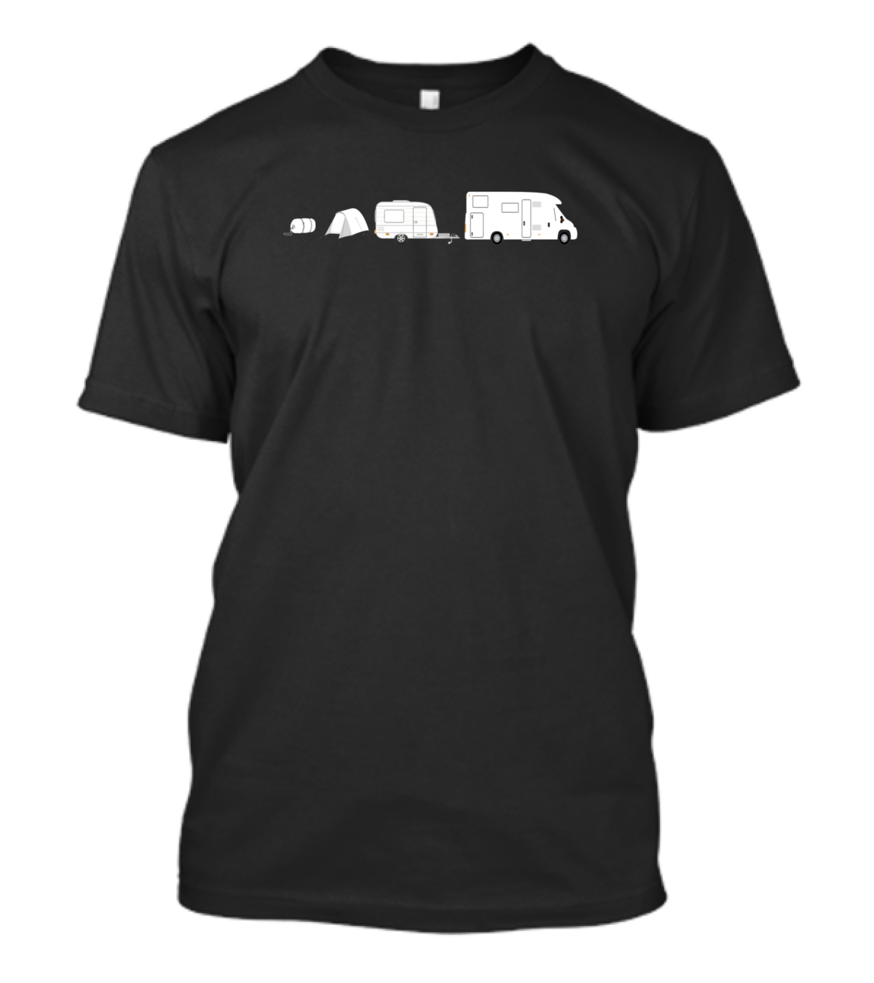 Evolution Of Camping: Tent To Caravan To Motorhome T-Shirt