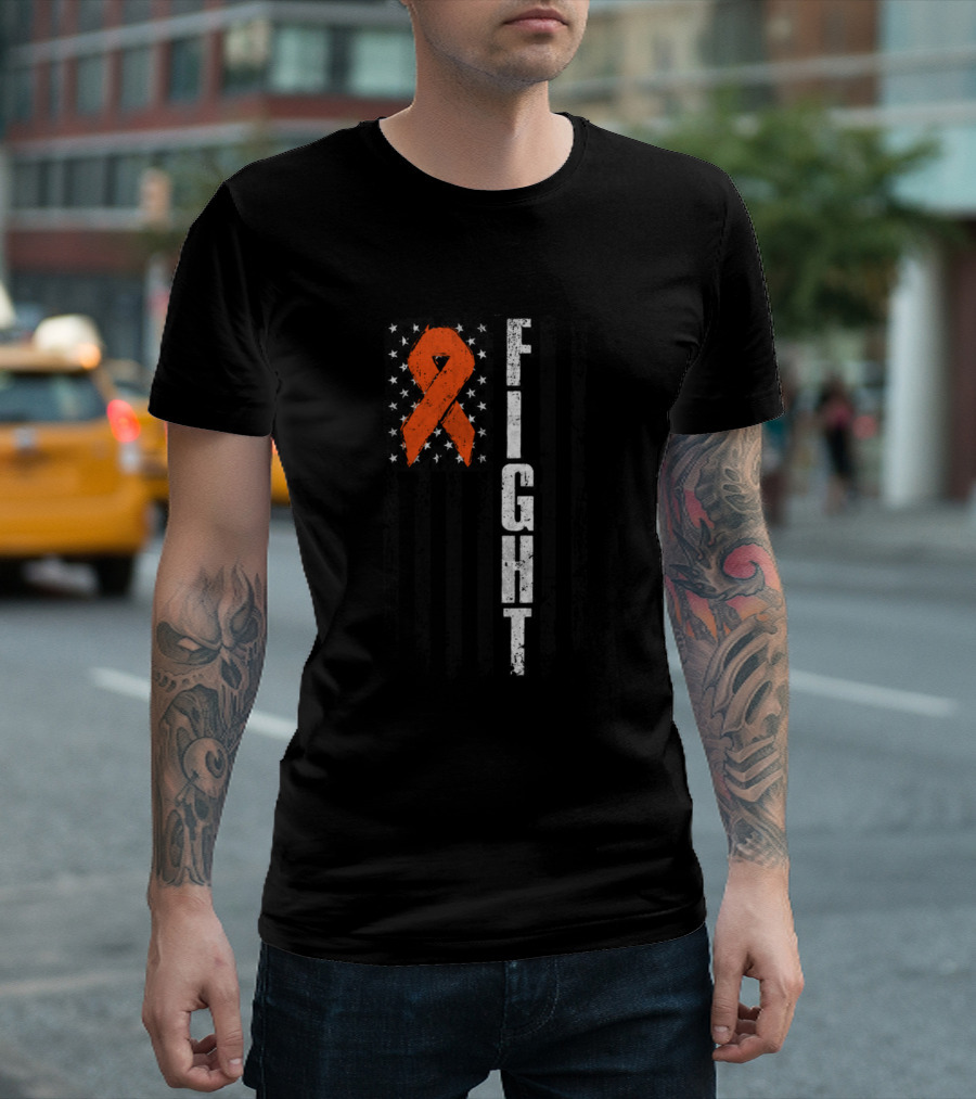 Fight Faith Flag American Multiple Sclerosis Awareness T-Shirt