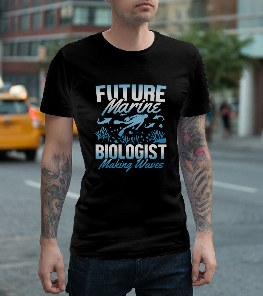 Future Marine Biologist Making Waves Marine Life Icons T-Shirt