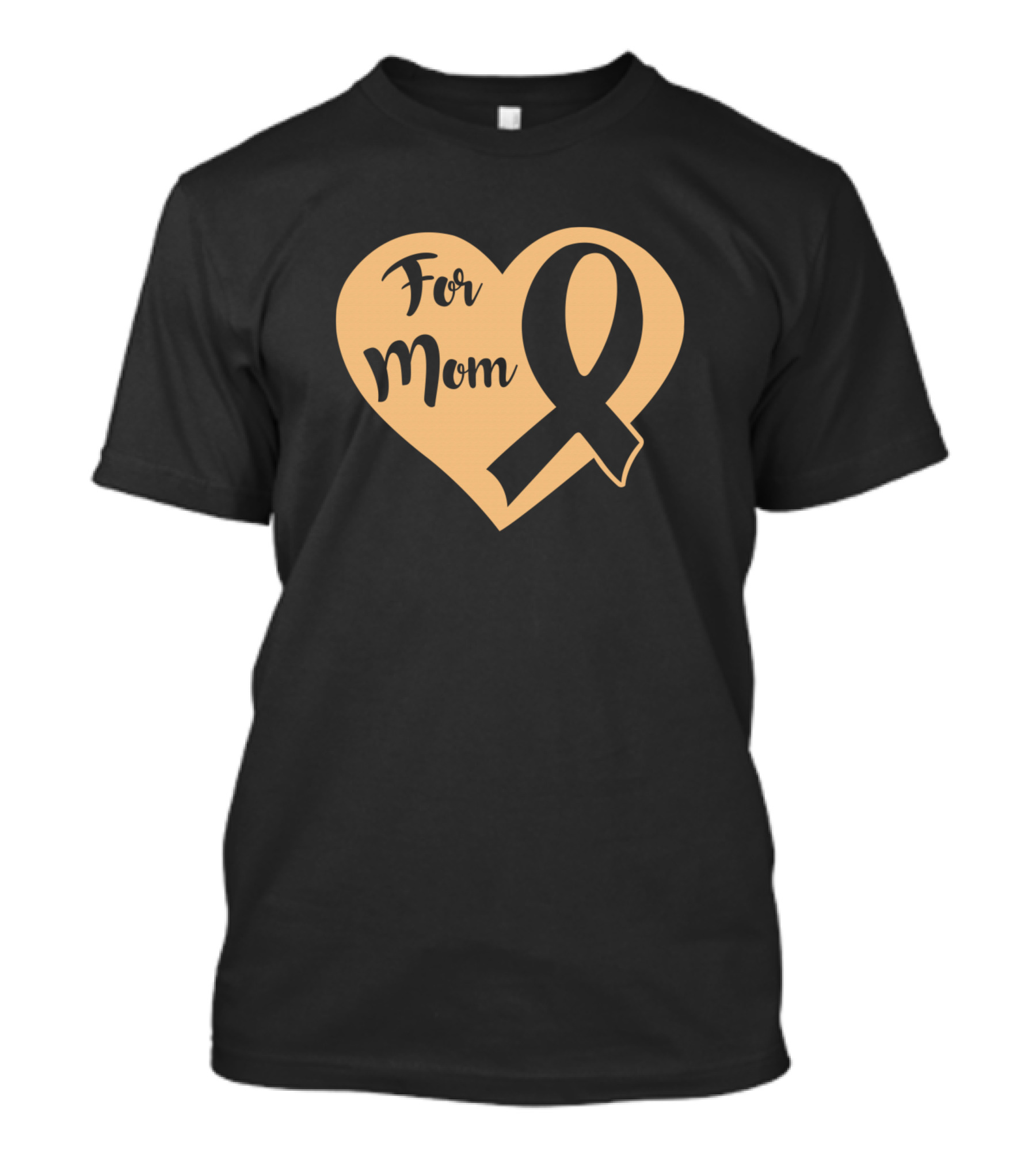 Heart Love Ribbon For Mom Endometrial Cancer Awareness Pe T-Shirt