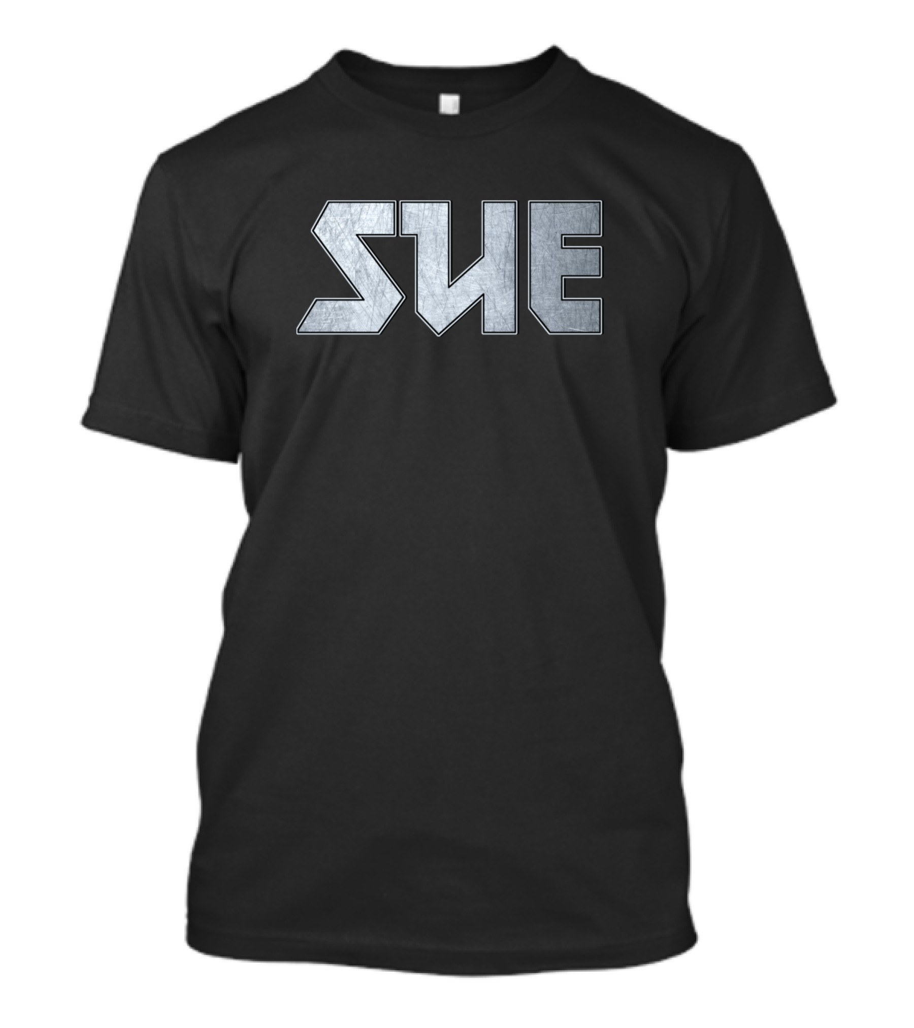 Heavy Metal Sue Bold Metallic Typographic T-Shirt