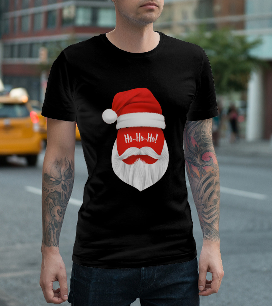 Ho Ho Ho Santa Hat and Beard T-Shirt