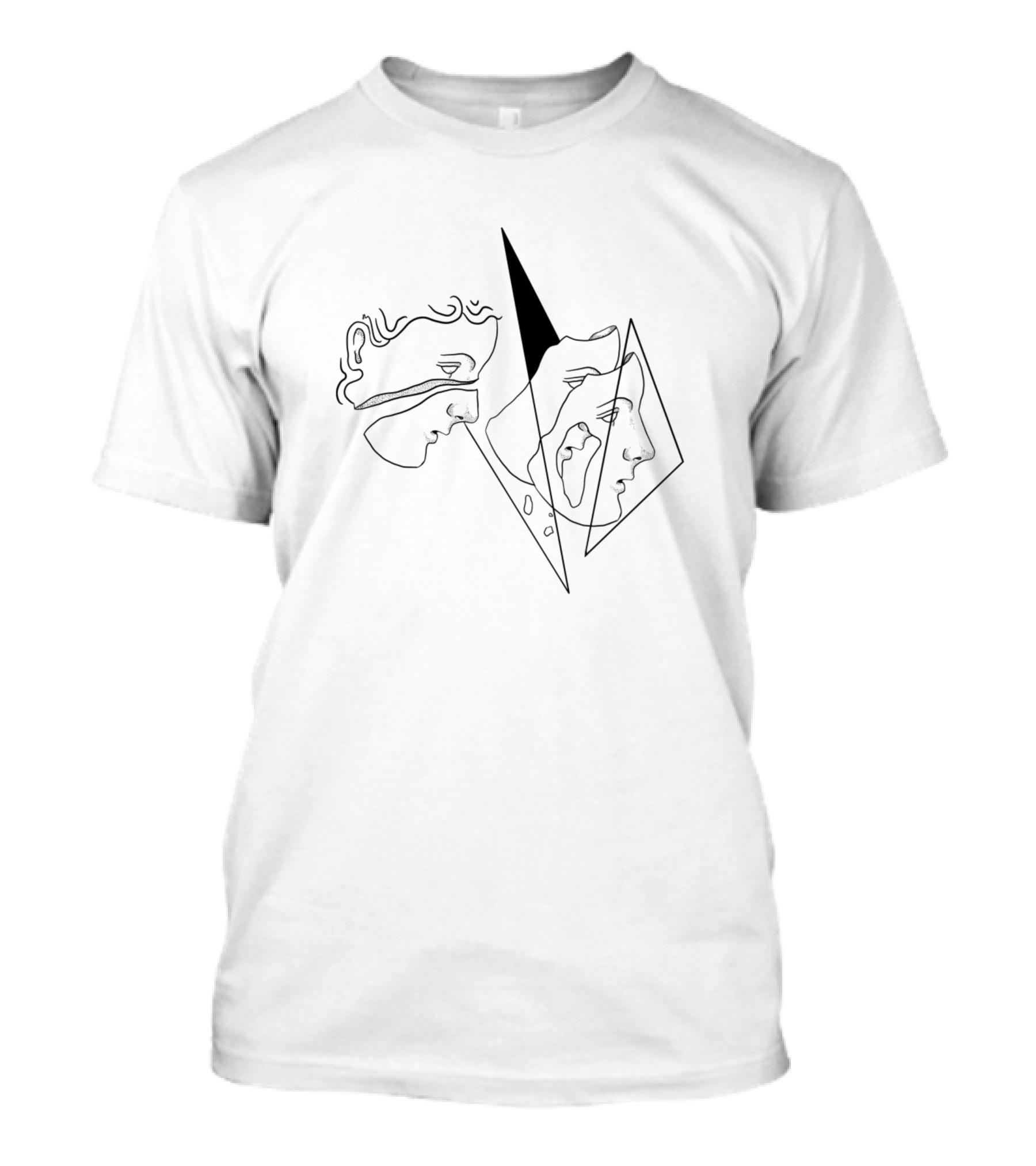 Humans Abstract Line Art Faces Geometry T-Shirt