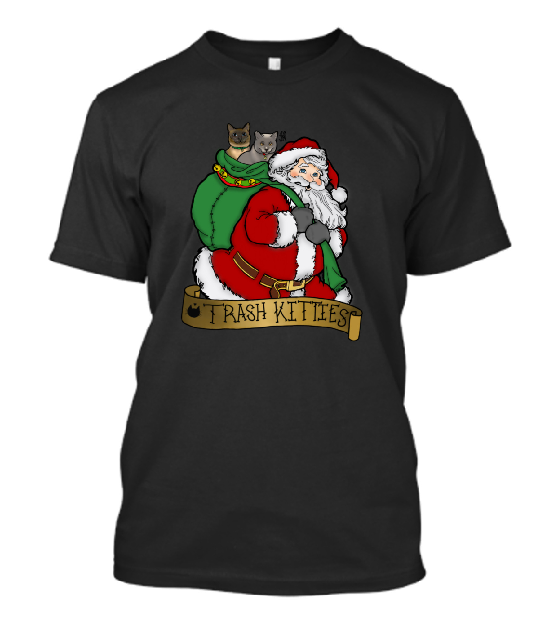 Santa With Sack Of Trash Kitties T-Shirt