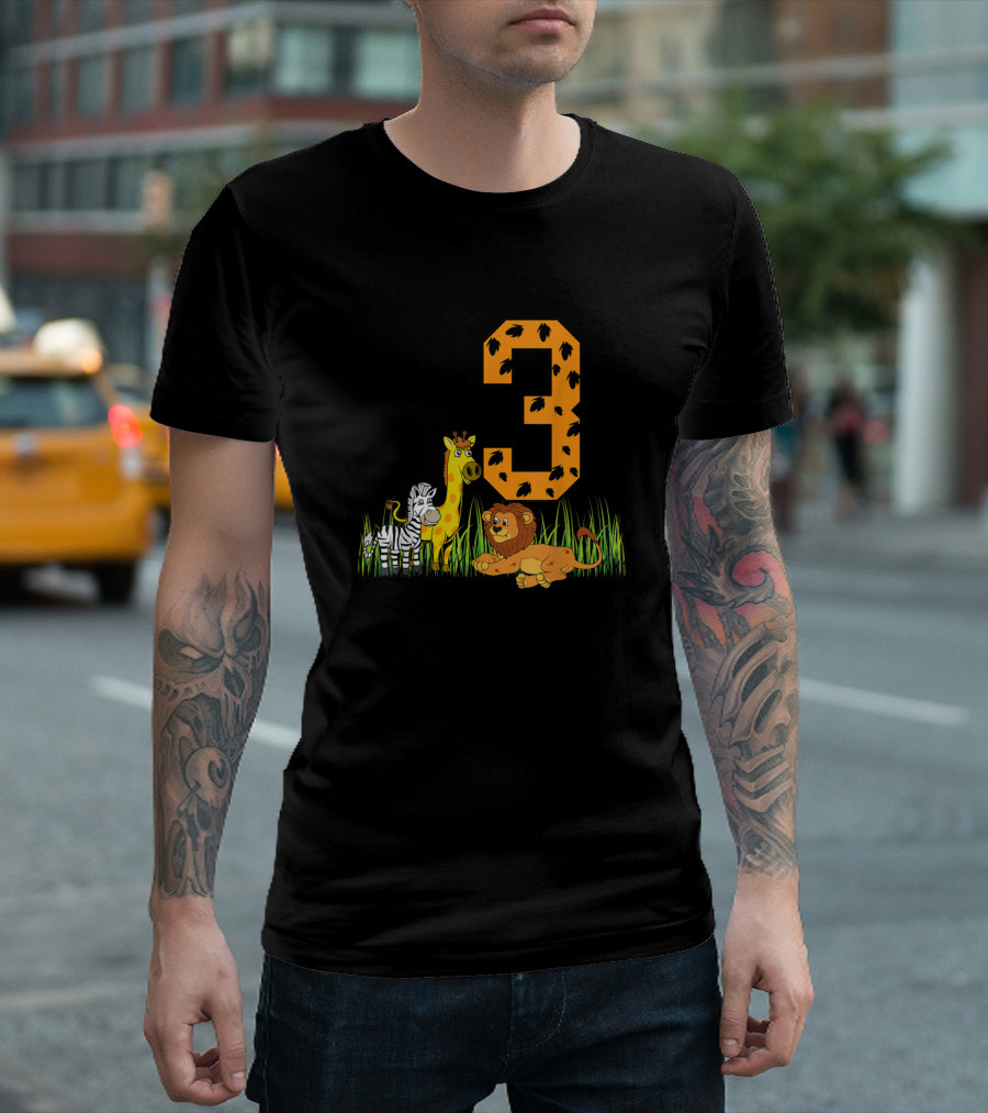 Kids Jungle Safari 3rd Birthday Zoo Costume T-Shirt
