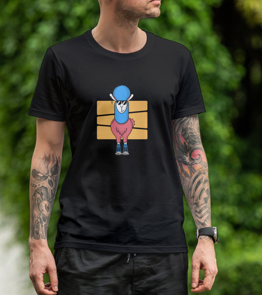 Lama Alpaka Not Your Ernst Cool Sunglasses And Sneakers T-Shirt