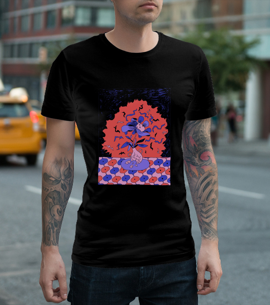 Le Vase Unique Botanical Surrealism with Bold Patterns and Colors T-Shirt