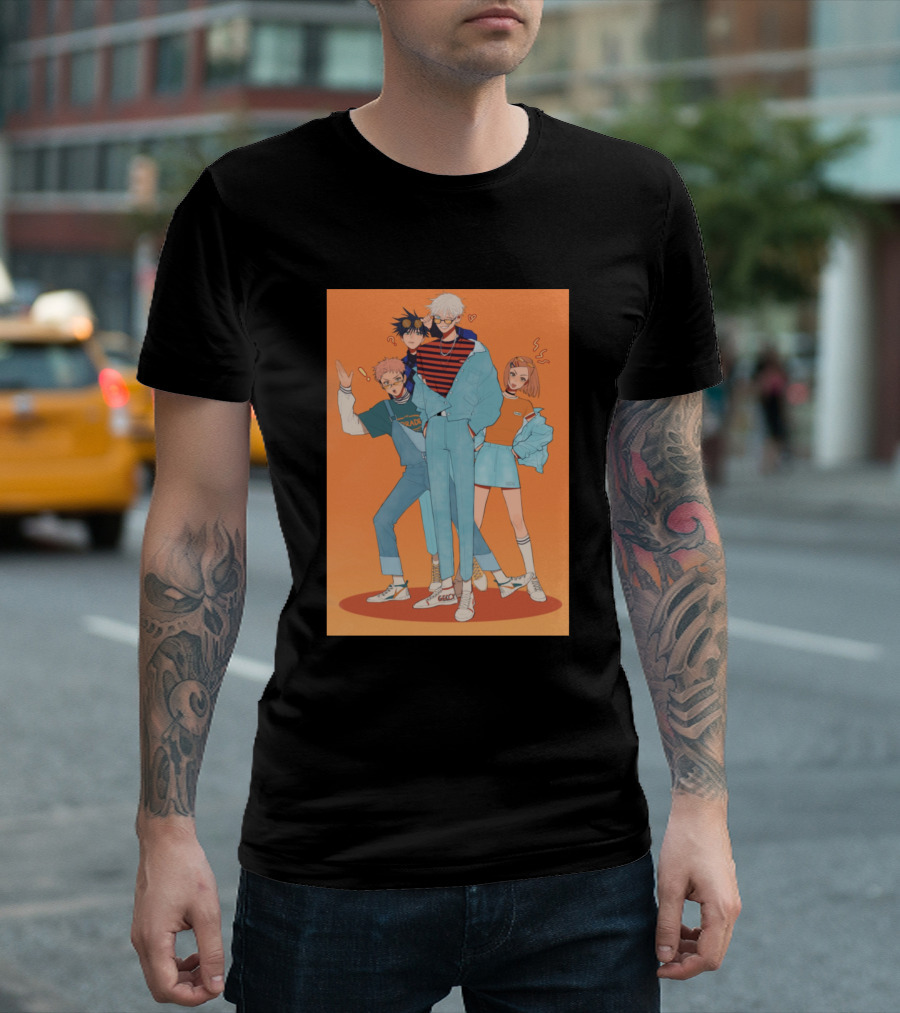 Lisa Manga Style Group Illustration Retro Fashion Anime Characters T-Shirt